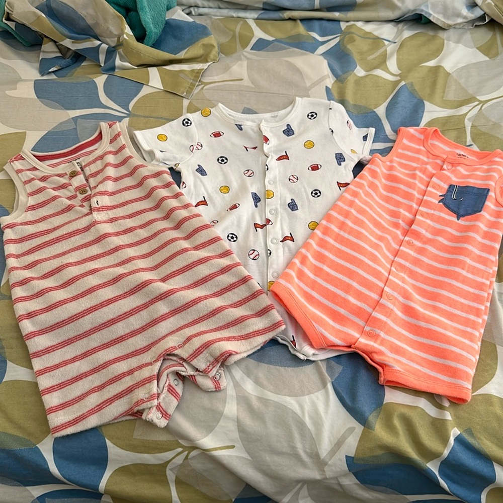 12 months Carter infant boys rompers